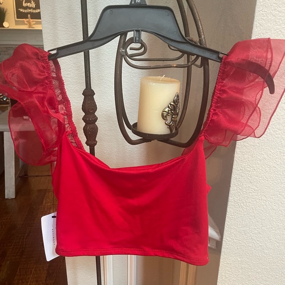 American Threads (blue blush brand) Red Tank top (halter top) Size M - Picture 1 of 5